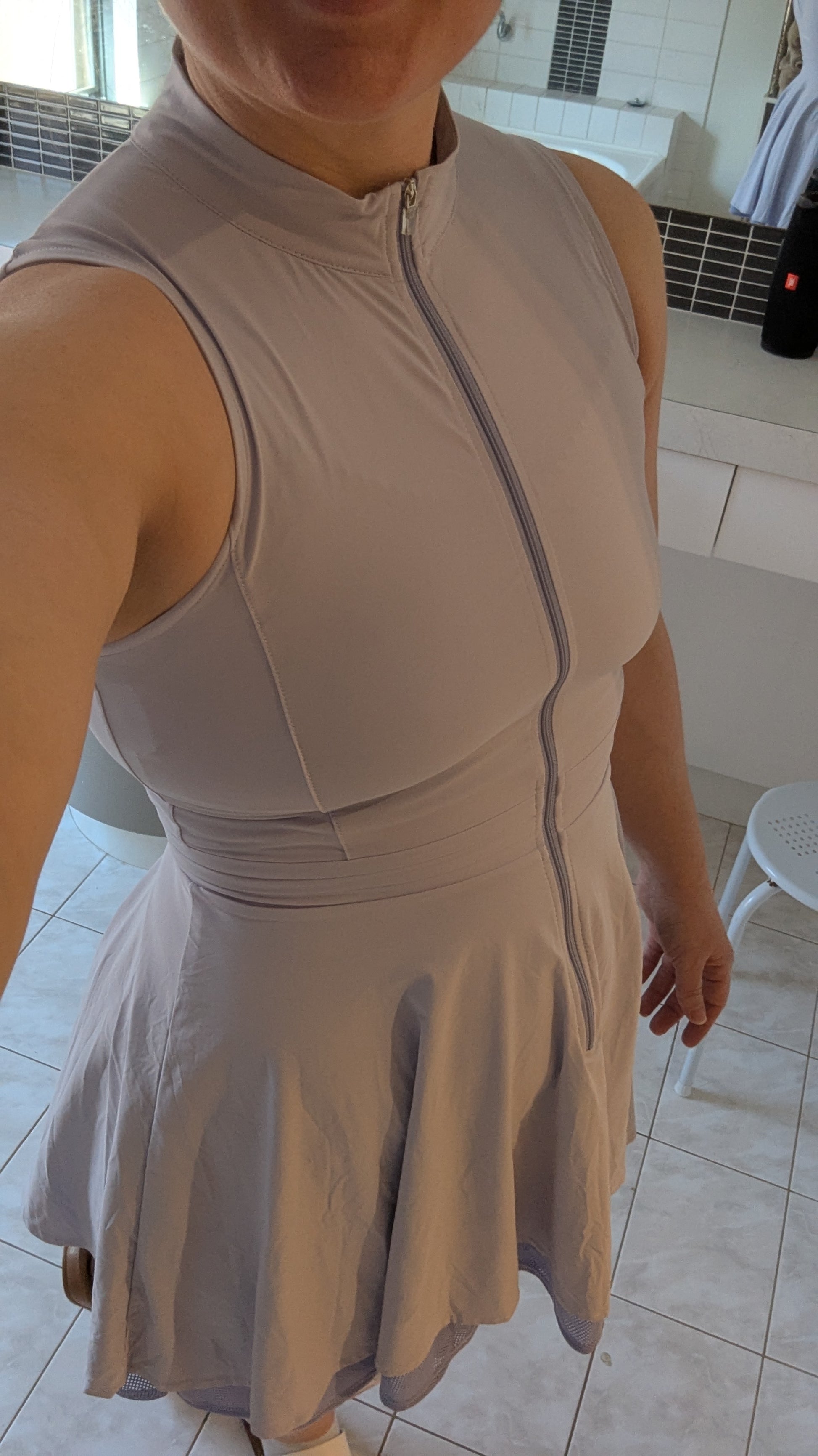 Zip Up Body suit with skirt & shorts